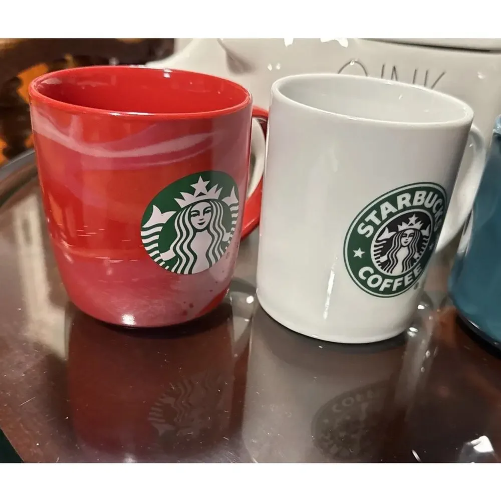 Starbucks Coffee Mug Cup Siren Logo 2006/2020/2024/2014 Red /white Mugs